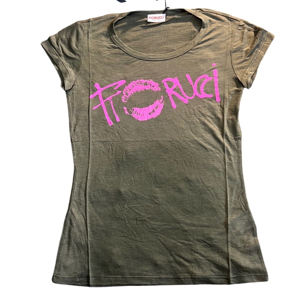 NWT Fiorucci Army Green XS Fitted Tee RARE‎